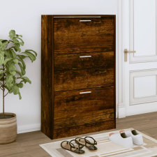 vidaXL füstös tölgy színű szerelt fa cipősszekrény 63x24x103 cm bútor