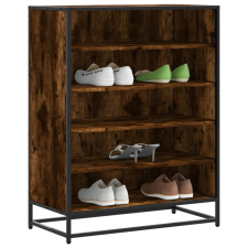 vidaXL füstös tölgy színű szerelt fa és fém cipőszekrény 75x38x97,5 cm bútor