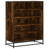 vidaXL füstös tölgy színű szerelt fa és fém cipőszekrény 75x38x97,5 cm (3300872)