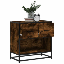 vidaXL füstös tölgy színű szerelt fa és fém éjjeliszekrény 60x31x60 cm bútor
