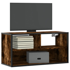 vidaXL füstös tölgy színű szerelt fa és fém TV-szekrény 80x31x39,5 cm bútor