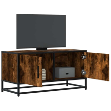 vidaXL füstös tölgy színű szerelt fa és fém TV-szekrény 80x34,5x40 cm bútor