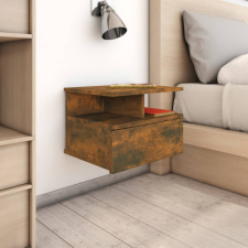 vidaXL Füstös tölgy színű szerelt fa fali éjjeliszekrény 40x31x27 cm bútor