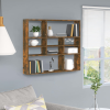 vidaXL füstös tölgy színű szerelt fa fali polc 90 x 16 x 78 cm