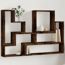 vidaXL füstös tölgy színű szerelt fa fali polc 96x12x64 cm bútor