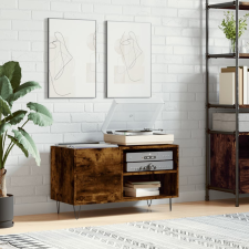 vidaXL füstös tölgy színű szerelt fa hanglemezszekrény 85x38x48 cm bútor