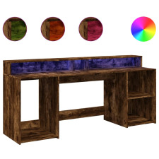 vidaXL füstös tölgy színű szerelt fa íróasztal LED-ekkel 200x55x91 cm (3309442) íróasztal