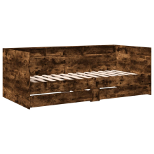 vidaXL füstös tölgy színű szerelt fa kanapéágy fiókokkal 90 x 200 cm (3280850) ágy és ágykellék