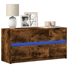 vidaXL füstös tölgy színű szerelt fa LED-es TV-szekrény 100x34x50 cm bútor