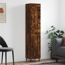 vidaXL füstös tölgy színű szerelt fa magasszekrény 34,5x34x180 cm bútor