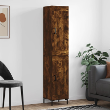 vidaXL füstös tölgy színű szerelt fa magasszekrény 34,5x34x180 cm bútor