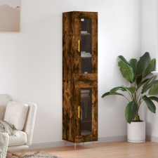 vidaXL füstös tölgy színű szerelt fa magasszekrény 34,5x34x180 cm bútor