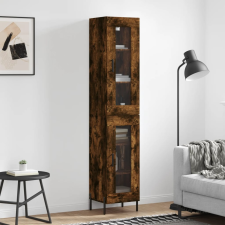 vidaXL füstös tölgy színű szerelt fa magasszekrény 34,5x34x180 cm bútor