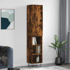 vidaXL füstös tölgy színű szerelt fa magasszekrény 34,5x34x180 cm bútor