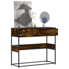 vidaXL füstös tölgy színű szerelt fa tálalóasztal 90x35x80 cm bútor