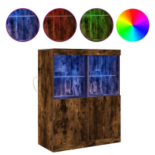 vidaXL füstös tölgy színű szerelt fa tálalószekrény 81x37x100 cm (3318621) bútor