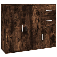 vidaXL füstös tölgy színű szerelt fa tálalószekrény 91x29,5x75 cm (823274) bútor