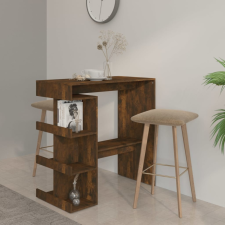 vidaXL füstös tölgyszínű bárasztal tárolópolccal 100 x 50 x 101,5 cm bútor