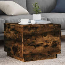 vidaXL füstös tölgyszínű dohányzóasztal LED-lámpákkal 50 x 50 x 40 cm bútor