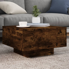 vidaXL füstös tölgyszínű dohányzóasztal LED-lámpákkal 55 x 55 x 31 cm bútor
