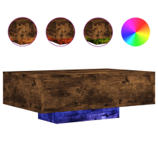 vidaXL füstös tölgyszínű dohányzóasztal LED-lámpákkal 85 x 55 x 31 cm (836613) bútor