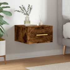 vidaXL füstös tölgyszínű falra szerelhető éjjeliszekrény 35x35x20 cm bútor