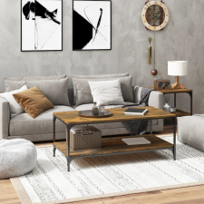vidaXL füstös tölgyszínű fatermék dohányzóasztal 100 x 50 x 40 cm bútor