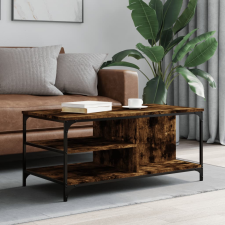 vidaXL füstös tölgyszínű fatermék dohányzóasztal 100 x 50 x 45 cm bútor