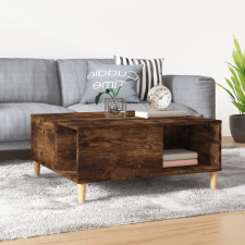 vidaXL füstös tölgyszínű fatermék dohányzóasztal 80x80x36,5 cm bútor