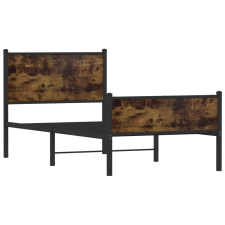 vidaXL füstös tölgyszínű fém ágykeret matrac nélkül 80 x 200 cm (4007841) ágy és ágykellék