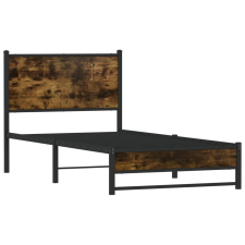 vidaXL füstös tölgyszínű fém ágykeret matrac nélkül 90 x 190 cm (4007824) ágy és ágykellék