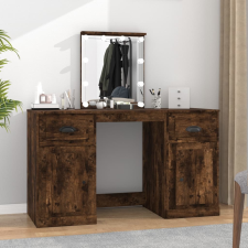 vidaXL füstös tölgyszínű fésülködőasztal LED-del 130 x 50 x 132,5 cm bútor