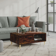 vidaXL füstös tölgyszínű forgácslap dohányzóasztal 90 x 60 x 35 cm bútor