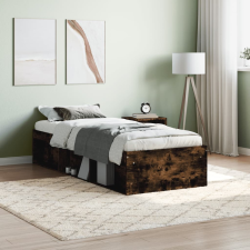 vidaXL füstös tölgyszínű kisméretű egyszemélyes ágykeret 75 x 190 cm ágy és ágykellék