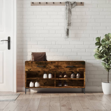 vidaXL füstös tölgyszínű műfa cipőpolc 102x35x55 cm bútor