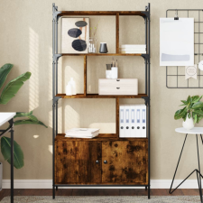 vidaXL Füstös tölgyszínű műfa TV-szekrény ajtókkal 76,5x30x154,5 cm bútor