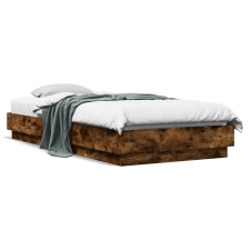 vidaXL füstös tölgyszínű szerelt fa ágykeret 100 x 200 cm ágy és ágykellék