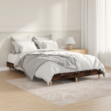vidaXL füstös tölgyszínű szerelt fa ágykeret 120 x 190 cm ágy és ágykellék