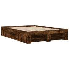 vidaXL füstös tölgyszínű szerelt fa ágykeret 120 x 190 cm (3295517) ágy és ágykellék
