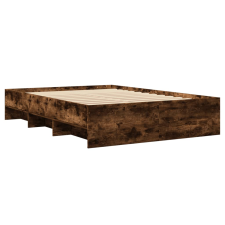 vidaXL füstös tölgyszínű szerelt fa ágykeret 135 x 190 cm (3295692) ágy és ágykellék