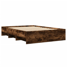 vidaXL füstös tölgyszínű szerelt fa ágykeret 140 x 200 cm (3295657) ágy és ágykellék