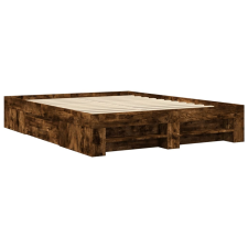 vidaXL füstös tölgyszínű szerelt fa ágykeret 150 x 200 cm (3295468) ágy és ágykellék