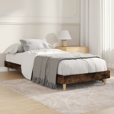 vidaXL füstös tölgyszínű szerelt fa ágykeret 75 x 190 cm ágy és ágykellék