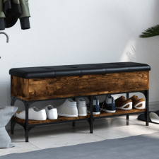 vidaXL Füstös tölgyszínű szerelt fa cipőpad 102 x 32 x 45 cm bútor