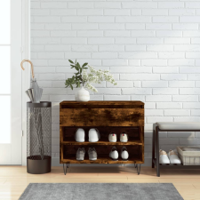 vidaXL füstös tölgyszínű szerelt fa cipősszekrény 70 x 36 x 60 cm bútor