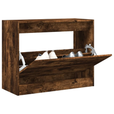 vidaXL füstös tölgyszínű szerelt fa cipőszekrény 80 x 34 x 63 cm bútor