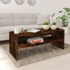 vidaXL Füstös tölgyszínű szerelt fa dohányzóasztal 100 x 40 x 40 cm bútor