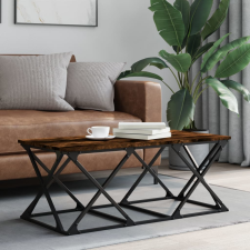 vidaXL füstös tölgyszínű szerelt fa dohányzóasztal 100 x 49 x 40 cm bútor