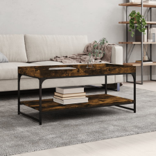 vidaXL füstös tölgyszínű szerelt fa dohányzóasztal 100x49x45 cm bútor