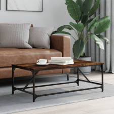 vidaXL füstös tölgyszínű szerelt fa dohányzóasztal 100x50x35 cm bútor